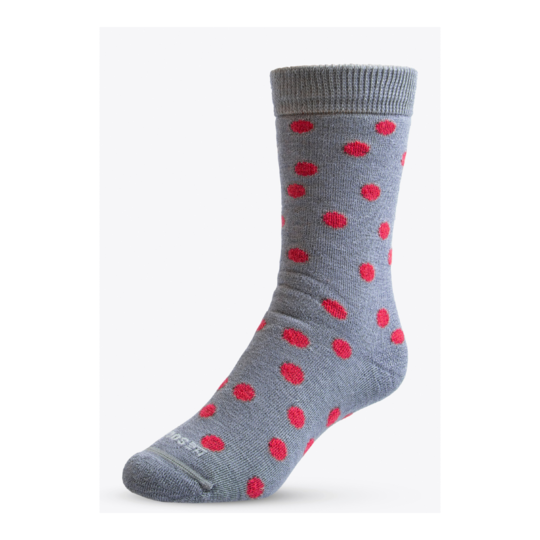 Full Cushioned Merino Socks - Grey with dots