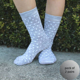 Merino Crew Socks - Grey Dot