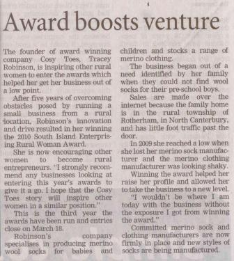 Cosy-Toes-Award-Boosts-Venture-Article
