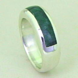 R 295 New Zealand Greenstone and Silver Wedding band