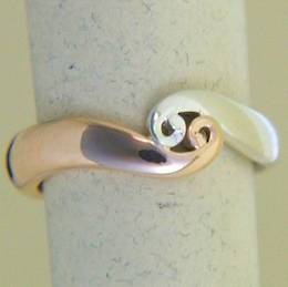R269 Rose gold and Stg.Silver double koru band