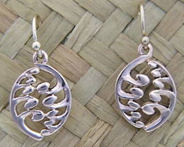 E21 Silver Fern Earrings in Rose Gold
