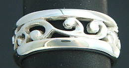 R251 Silver carved koru band