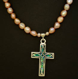 Cross with Pink pearls