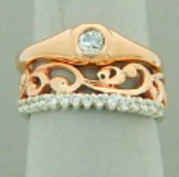 R329 Diamond set  Engagement ring in Rose Gold