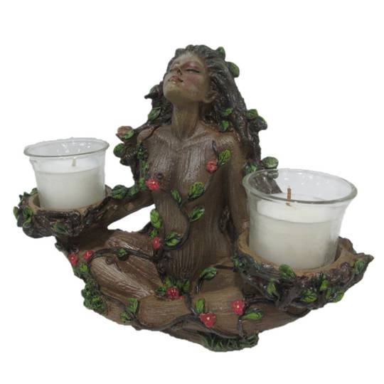 Polyresin Forest Guardian with Tealight Holder