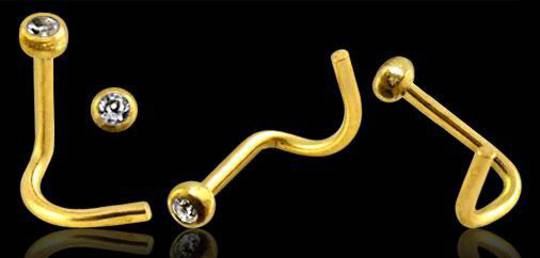 14kt Gold Bezel Set Nose Screw 1.2mm