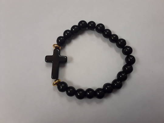 Black Howlite Cross Bracelet