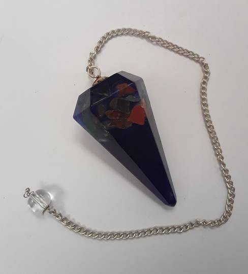 Multistone Blue Orgonite Pendulum