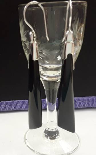 Long Onyx Drop Earrings