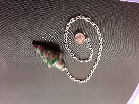 Ruby Fuchsite Plumbob Pendulum with Pink Bead