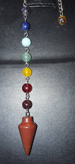 Red Jasper Pendulum with Chakra Chain (PMA11)