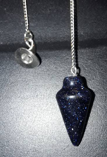 Purple Goldstone Plumbob Pendulum  with Witches Hat (pma18)