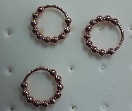 Rose Gold Multiple Ball Nose Ring 8mms