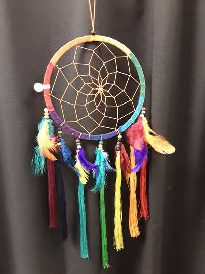 Chakra Tassels and Feathers Dreamcatcher