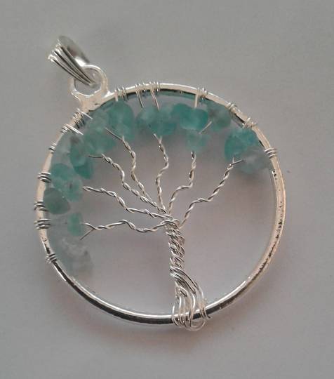 Blue Onyx Tree Pendant