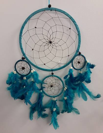 Aqua Dreamcatcher with Bone Beads
