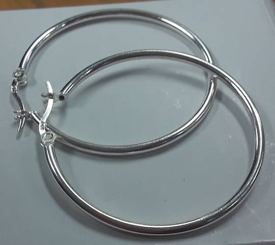 40mm Silver Hoop Earring