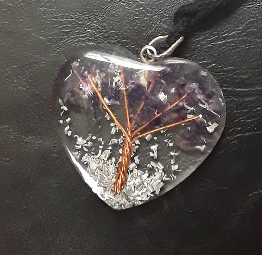 Amethyst Orgonite Tree Pendant