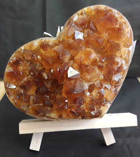 Citrine Druzy Heart