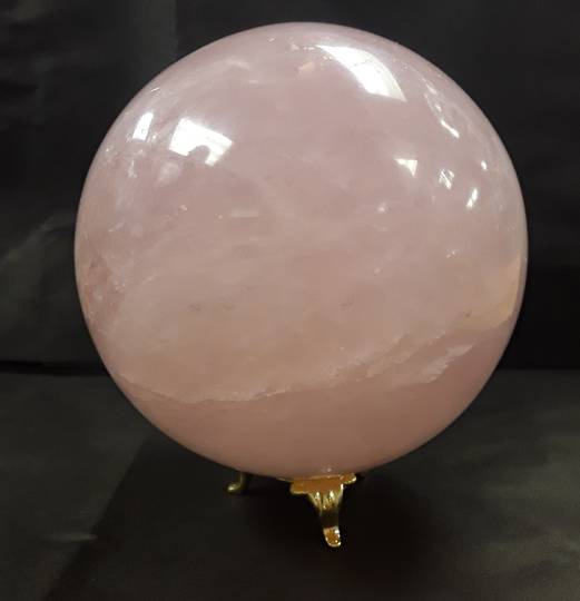 Wood Stand 130mm Natural Calcite Quartz Crystal Sphere Ball Healing Gemstone