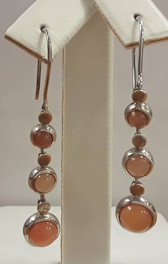 Peach Moonstone Multi Drop Earrings