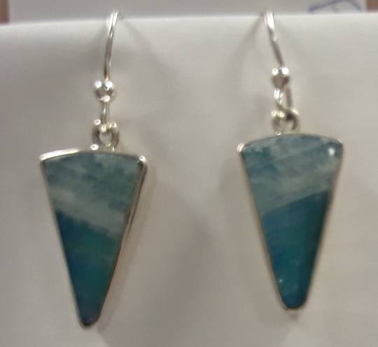Sterling Silver Green Moonstone Drop Earrings