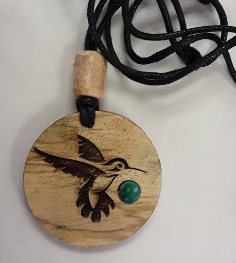 Palo Santo Humming Bird Spirit Necklace
