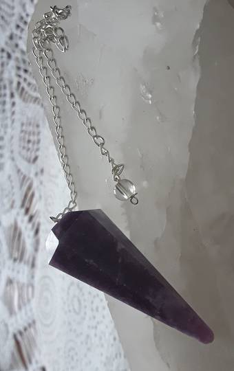 Lepidolite Crystal Pendulum