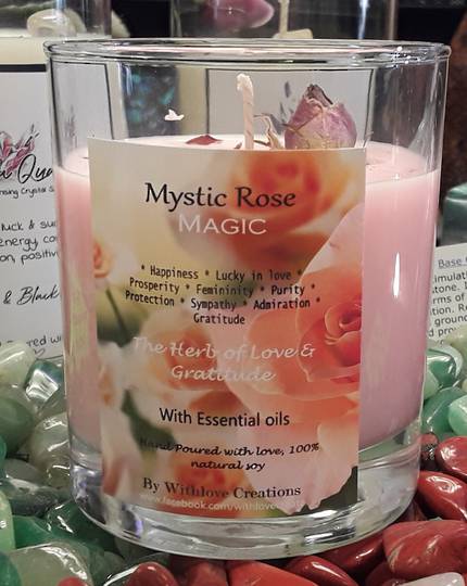 Mystic Rose Herb Magic Candle Rose