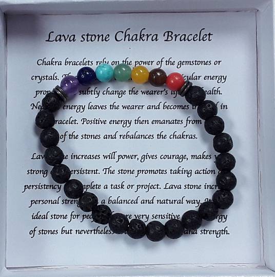 Chakra Lava Stone Bracelet