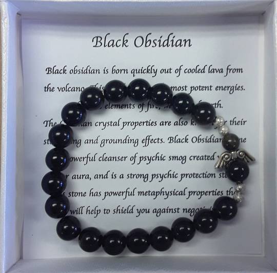 Black Obsidian Angel Bracelet