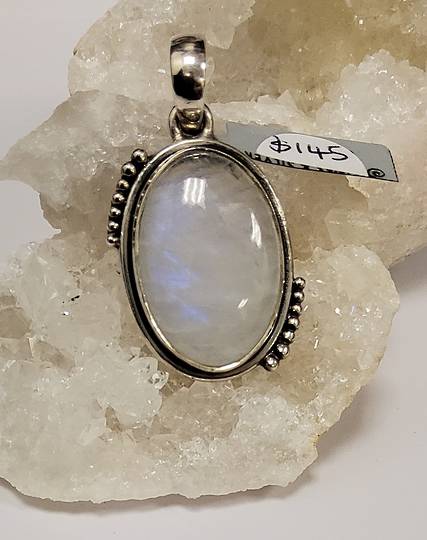 Sterling Silver and Moonstone Pendant (SSO)