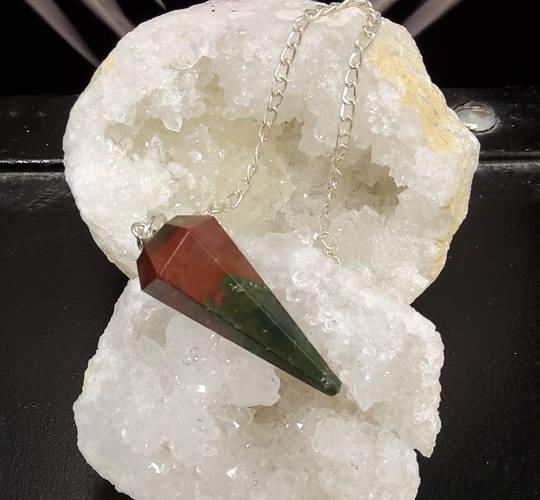 Boodstone Crystal Pendulum