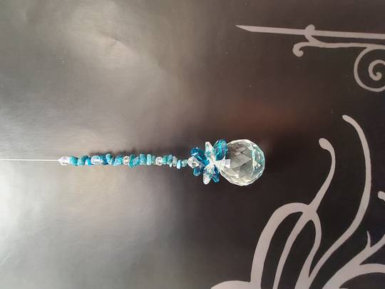 Blue Apatite Crystal (B) Suncatcher