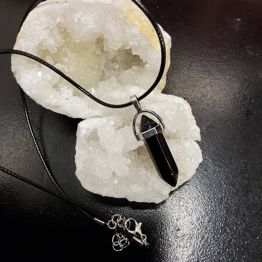 Black Obsidian  Double Terminated Necklace