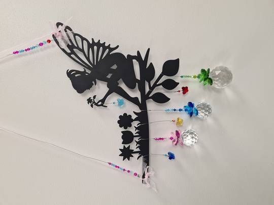 Extra Large Fairy Garden and Butterfly Suncatcher