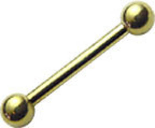 Zircon gold barbell