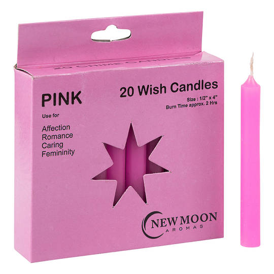 Wish Candle 1.25cm x 10cm (20 Pack) Pink