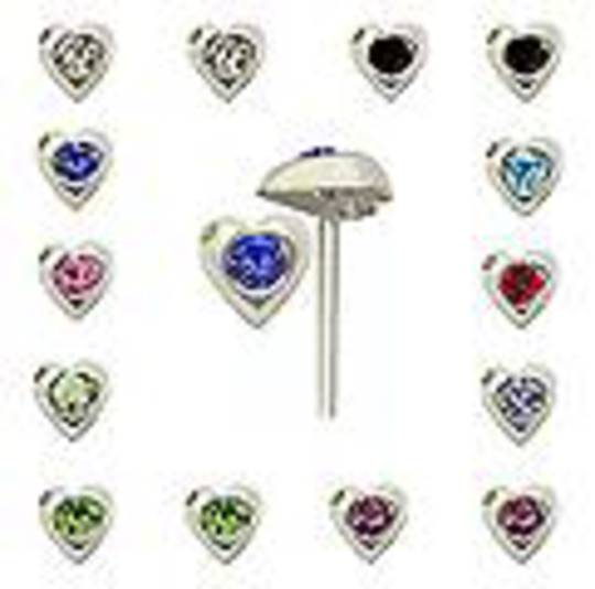 Clear CZ heart nose stud