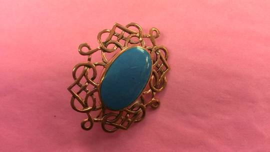 Bronze Brooch with Turquoise Centre