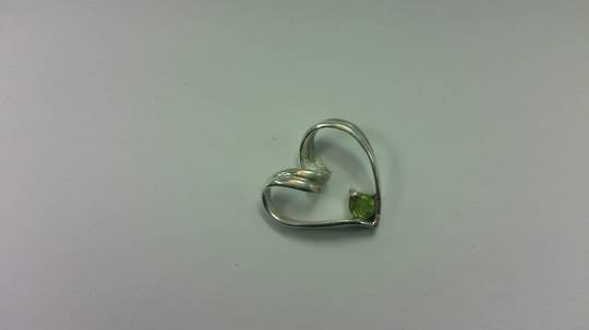 Peridot Heart Pendant with Sterling Silver Chain