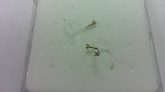 Bioflex and 14kt Gold Jewelled Nose Screw