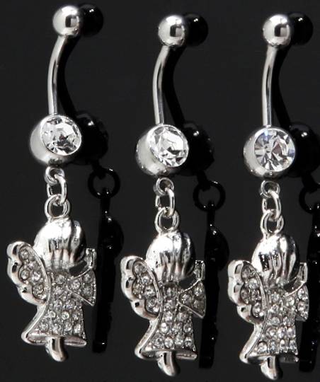 Angel Clear Crystal Belly Bar