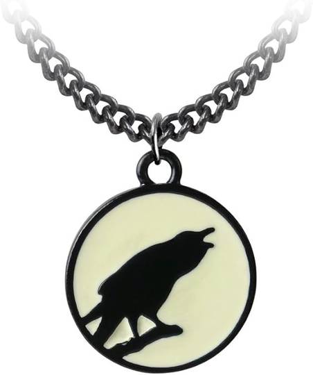 Alchemy Gothic Caw at The Moon Pewter Pendant