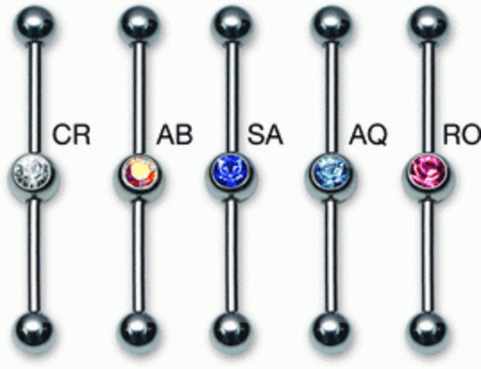 AB Mid Jewelled Industrial Barbell 40mm
