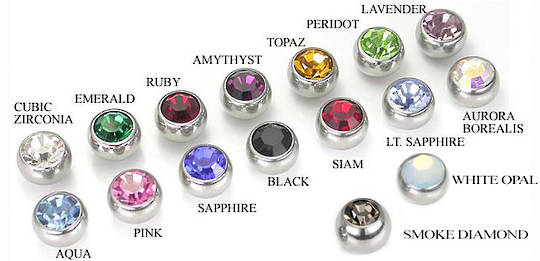 Jewelled Replacement ball for Tongue Clear CZ