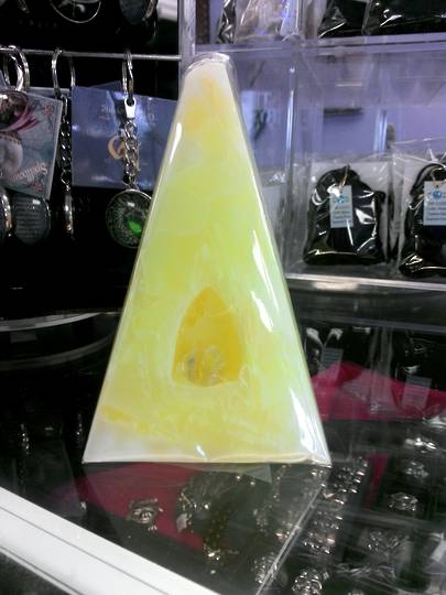 Yellow handmade Pyramid Candle Small