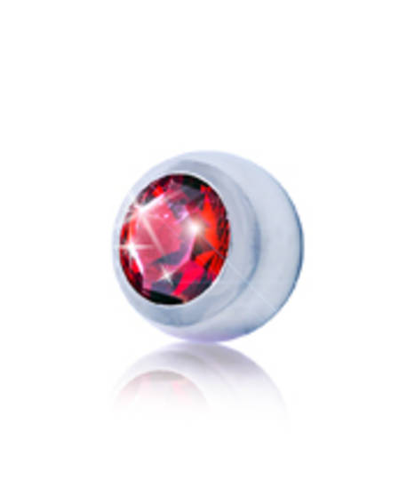 Red Threaded Ball 14g for belly jewellery