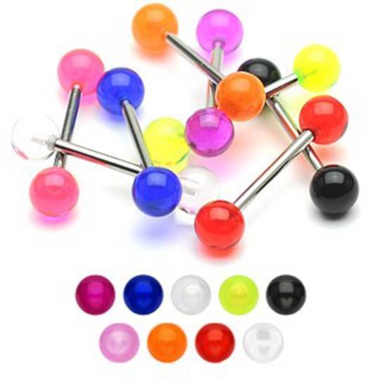 6 x Tongue Bars Orange Themed UV Balls